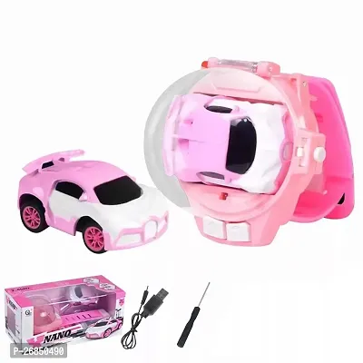Fun Flickers 2.4 Ghz Speed Up Car Cartoon Mini Watch Car Toy, Usb Rechareable Remote Control Toy, Wrist Racing Car Watch For Kids (Speed Up Car), Multicolor