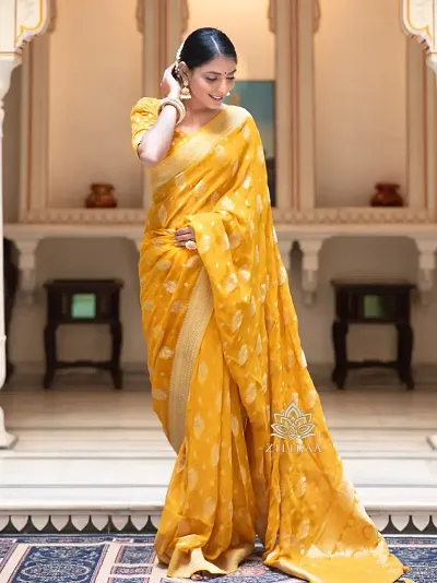 Trending Art Silk Saree with Blouse piece 