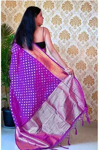 Stylish Art Silk Purple Woven Design Saree with Blouse piece For Women-thumb1