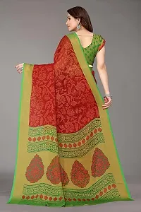 Stylish Chiffon Green Printed Saree with Blouse Piece For Women-thumb2