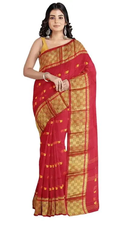 Reliable Traditional Bengal Handloom Zari Border Saree Without Blouse Piece