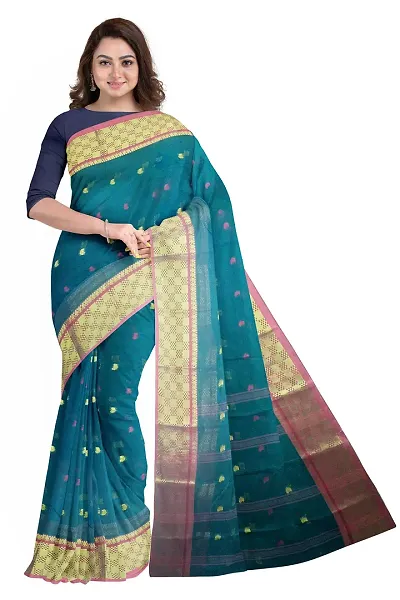 Reliable Traditional Bengal Handloom Zari Border Saree Without Blouse Piece