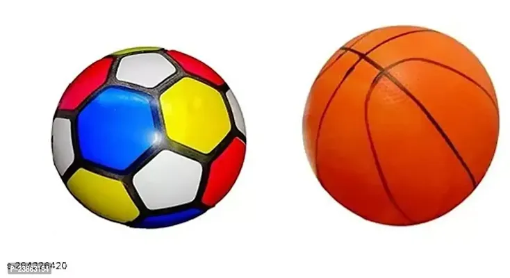 Basket Beech Ball Silicon Rubber Balloon Ball Multi Color medium 1+1 pic