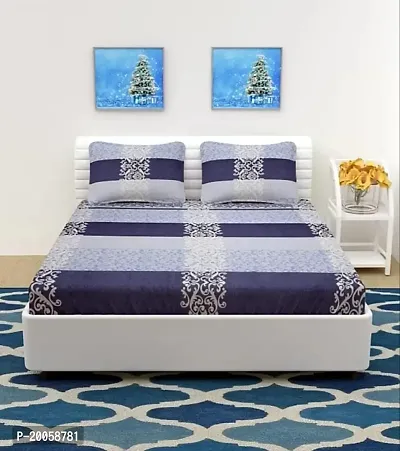 MJE Pure Cotton Bedsheet for Double Bed-280 TC King Queen Size Bedsheet with Pillow Covers (Size 90*95)