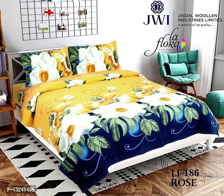 Stylish Fancy Comfortable Cotton Printed Double 1 Bedsheet With 2 Pillow Covers-thumb0