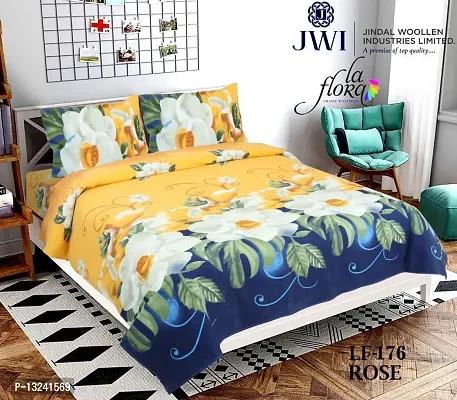 Stylish Fancy Comfortable Cotton Printed Double 1 Bedsheet With 2 Pillow Covers-thumb0