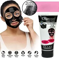 Green Face Mask Stick, Charcoal Face Mask , Matte Mini Red Lipstick 4 Multicolor (Combo of 3 Set )-thumb2