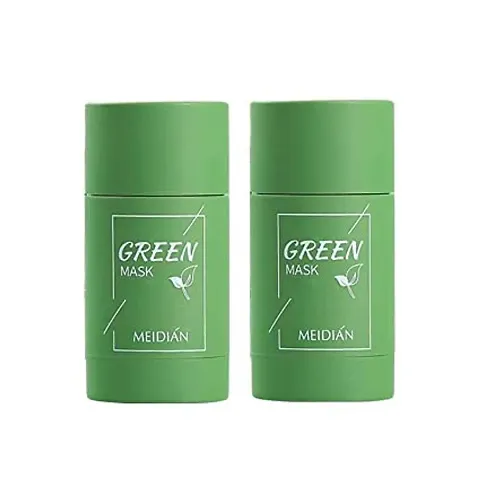 Green Tea Cleansing Mask Stick for Face(2 piece) For Blackheads Whiteheads Oil Control  Anti-Acne | Green Mask Stick for Men and Women