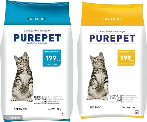 Purepet sea food Adult Dry Cat Food, 1 kg,Purepet Ocean Fish Adult Dry Cat Food, 1 kg-thumb0