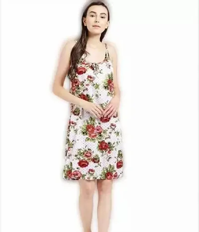 Comfortable Satin Floral Nightdress