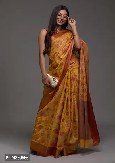 Classic Cotton Silk Saree with Blouse piece-thumb0