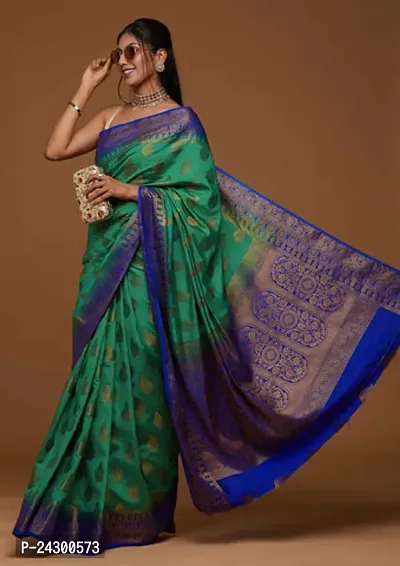 Classic Cotton Silk Saree with Blouse piece-thumb0