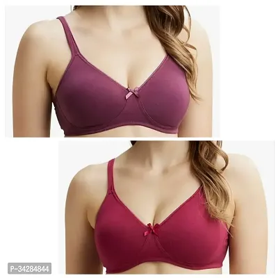 Stylish Cotton Blend Solid Bras For Women Pack of 2-thumb0