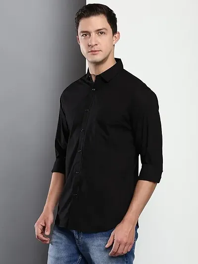 Stylish Blend Solid Casual Shirt For Men