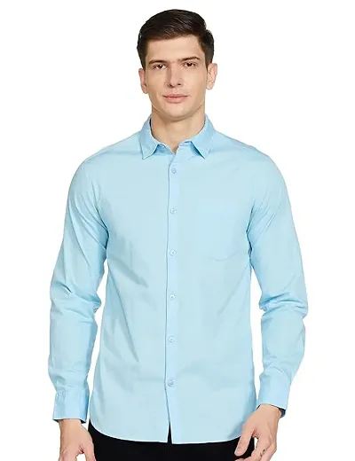 Stylish Blend Solid Casual Shirt For Men