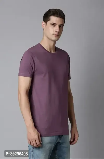 Men Solid Round Neck Pure Cotton  TShirt colour Maroon