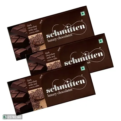 Schmitten Luxury Dark Chocolate Real Cocoa Nibs, 70 gm (Pack Of 3)