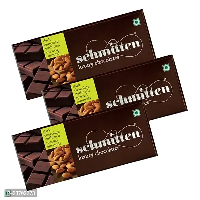 Schmitten Luxury Dark Chocolate Rich Roasted Almond, 70 gm (Pack Of 3)