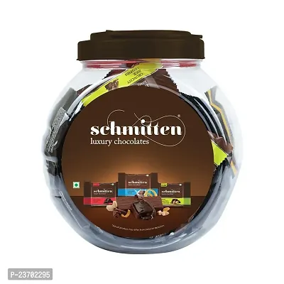 Schmitten Home Bites Assorted Dark And Milk Chocolates Minis - Pack Of 1, 490 gm Jar, Premium Selection-thumb0