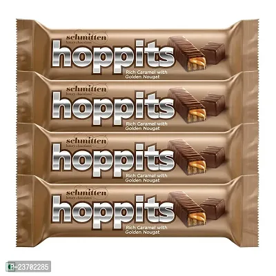 Schmitten Hoppits Rich Caramel With Golden Nougat Filled Real Milk Chocolate Bar, 40 gm (Pack Of 4)