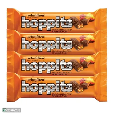 Schmitten Hoppits Granola And Fruits Filled Real Dark Chocolate Bar, 40 gm (Pack Of 4)-thumb0