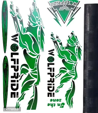 In the Zone Green Cricket Bat Sticker with Black Grip