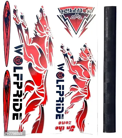 In the Zone Red Cricket Bat Sticker with Black Grip-thumb0