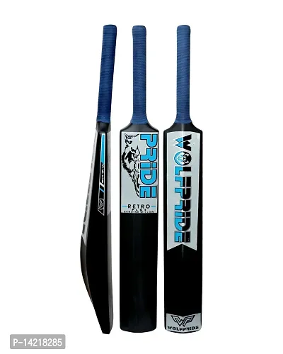 Retro P Classic PVC/Plastic Sky Blue/Blue Black Tennis Cricket Bat (800g) Size8 #