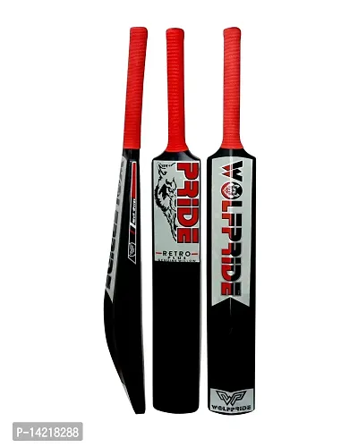Retro P Classic PVC/Plastic Red/R Black Tennis Cricket Bat (800g) Size8 #