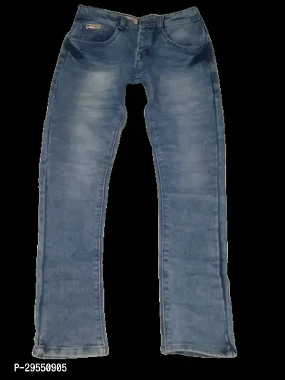 Classic BLUE Denim Regular Fit Jeans For Men-thumb0