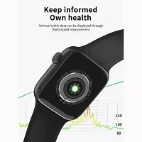 T 55 SM ART WATCH KJU HFFH Smartwatch  (Black Strap, FREE)-thumb1