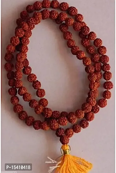 ANCHAL Products in 108 + 1 Beads Panch Mukhi Rudraksha Mala, 8 mm, Brown (Pack of 1)
