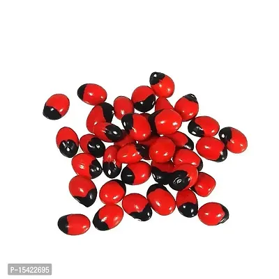 JMH Rare Chirmi Seeds Combo :Red Gunja Black Chirmi White Gurinvida Beads Ratti Gumchi Madhuyastika for Lakshmi Mahakali and Saraswati -153 Pcs (51 Pcs Each)-thumb2