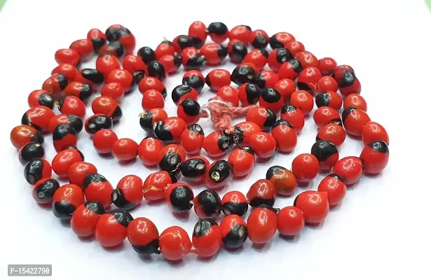 MTR Natural Rakt Gunja Seed Mala (Red Chirmi Seed Mala) 108+1 Beads Stone Necklace-thumb0