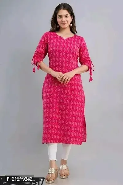 Women stylish Rayon Printed Straight Kurta-thumb0