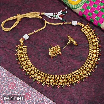 Elite Gold Plated Copper Necklace Set For Women
