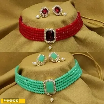 Stylish Multicoloured Alloy  Jewellery Set For Women Combo Of 2-thumb0