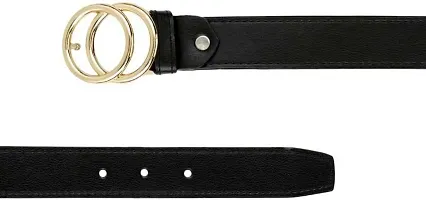 YASHISH Women Faux Leather Belt (BLACK, Faux Leather)-thumb2