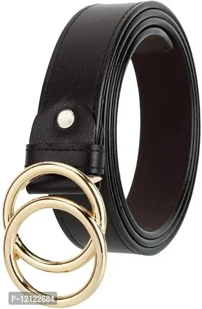 YASHISH Women Faux Leather Belt (BLACK, Faux Leather)-thumb0