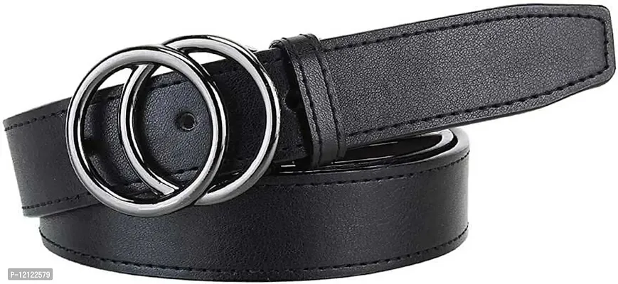 YASHISH Women Faux Leather Belt (BLACK-1, Synthetic Leather)-thumb0