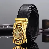 Men Black Artificial Leather Belt-thumb1