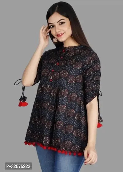 Trendy Rayon Printed Tunic Top for Women-thumb5