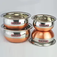 Cookware set Copper Bottom handi | Patila | Pot Pan |Steel Handi |Milk Pan |Handi Bowl | Serving Bowl | Urli | Bhagona | Cookware Set-4Pcs-1.5-L,1-L,0.75-L,0.50-L Capacity-thumb2