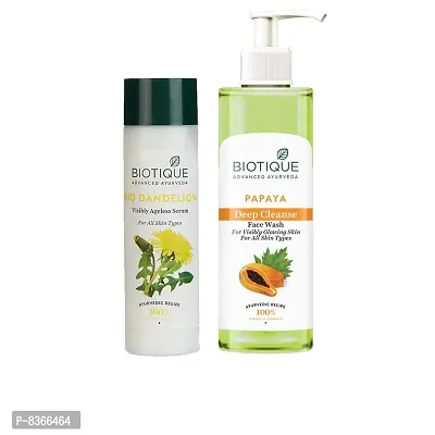 Biotique Youthfull Skin Care Pack - Bio Papaya Face Wash200ml, Bio Serum Dandelium Face Serum 190ML (1 Items in the set)-thumb0