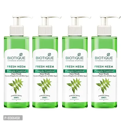 Biotique Bio Neem Purifying Face Wash for All Skin Types, 200ml (Pack of 4)-thumb0