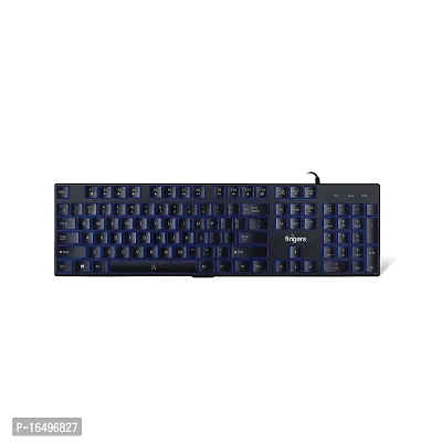 FINGERS Gleaming BlueLit Wired Backlit Keyboard (Spill Resistant | 3 Levels of Brightness | Works Well with Windowsreg; | Mac | Linux)FINGERS Gleaming BlueLit Wired Backlit Keyboard-thumb0