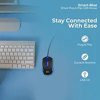 Foxin Smart-Blue Wired USB Mouse: High Resolution 1200 DPI Optical Sensor | Durable Button Design with Scroll Wheel | Quick Response Ergonomic Mouse for PC/Laptop/CCTV DVR - Comfortable All-Day Grip-thumb3