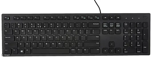 Dell Kb216 Wired Multimedia USB Keyboard with Super Quite Plunger Keys with Spill-Resistant Black-thumb0