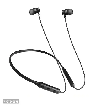 16 Hours Music Time Wireless Neckband with Mic Bluetooth Headset Bluetooth Headset  (Black, in The Ear)
