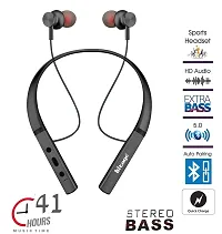Music Playtime 41 Hours Talktime Premium Sports Neckband Sound Coloful Gleming Light Bluetooth Headset (Black, in The Ear)-thumb1